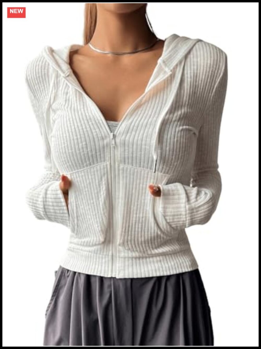 Cropped Zip Up Hoodie Long Sleeve Lightweight Y2K Jacket